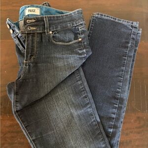PAIGE Slim Straight Dark Blue Jeans